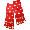 4 Paires de Chaussettes 5 Doigts Rouge Happy Champi
