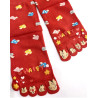 4 Paires de Chaussettes 5 Doigts Rouge Happy Champi