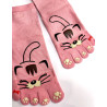 4 Paires de Chaussettes 5 Doigts rose Chat Moustache