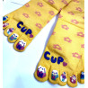 4 Paires de Chaussettes 5 Doigts Flowers cups Jaune