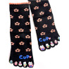 4 Paires de Chaussettes 5 Doigts Flowers cups noirs