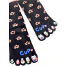 4 Paires de Chaussettes 5 Doigts Flowers cups noirs