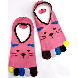 6 Paires de Socquettes Chats  5 Doigts couleurs