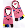 6 Paires de Socquettes Chats  5 Doigts couleurs