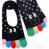 6 Paires de Socquettes sourire pois  5 Doigts couleurs