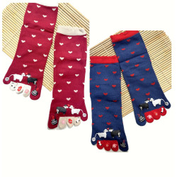 6 Paires de Paires de Chaussettes Moutons amoureux  5 Doigts mangas