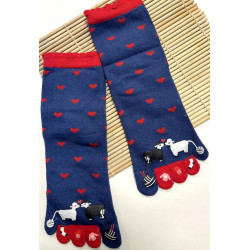6 Paires de Paires de Chaussettes Moutons amoureux  5 Doigts mangas