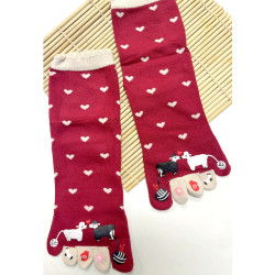 6 Paires de Paires de Chaussettes Moutons amoureux  5 Doigts mangas