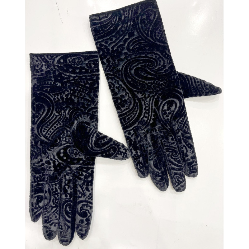 3 Paires de Gants  Velours Flor Noir