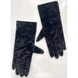 3 Paires de Gants  Velours Flor Noir