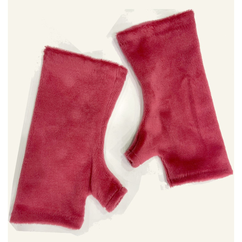 3 Paires de Mitaines Polaire hiver Framboise
