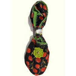 6 Paires de chaussons velours Noir Cherry Cerises Rouge