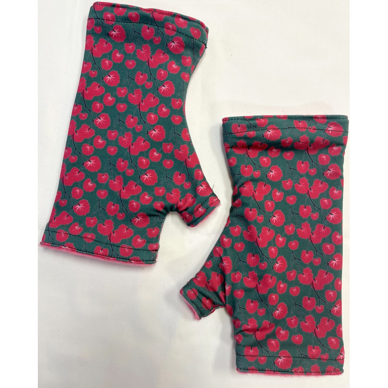 3 Paires de Mitaines Polaire réversible Ginko Rose