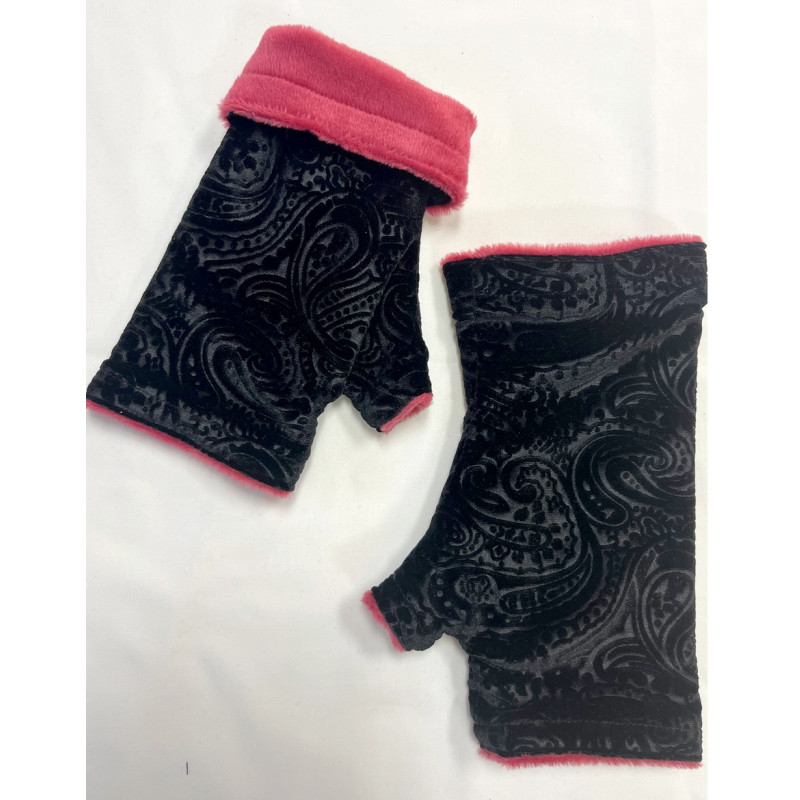 3 Paires de Mitaines Polaire réversibles Flor Noir