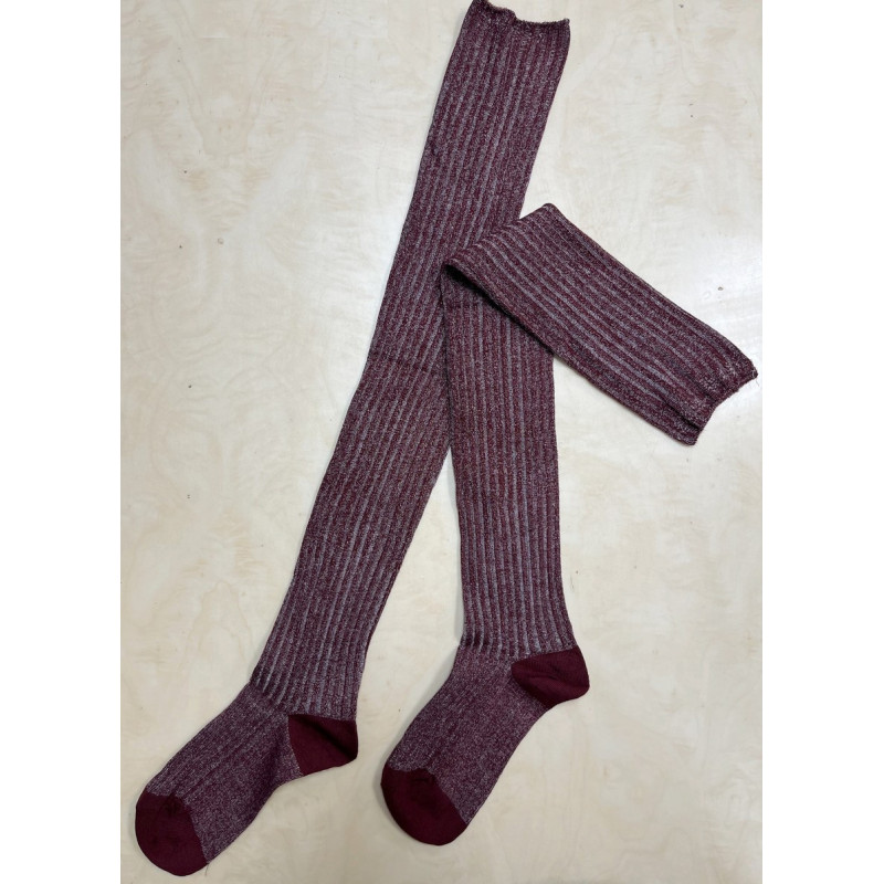 3 paires de Jambiéres cotes bicolore coton vigne