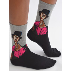 6-paires-de-Chaussettes-vente-en-gros-les-petits-caprices-art-museum-la-femme-de-Modiglianni-profil