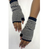 Mitaines rayures bicolore angora