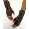 Mitaines Polaire Tartan brun vert