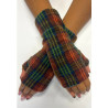 Mitaines Polaire Tartan brun vert