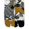 Chaussettes Japonaises coton asymétrique village japonnais traditionnel détail