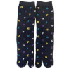 Chaussettes Japonaises coton noir chiffres de couleurs entiers