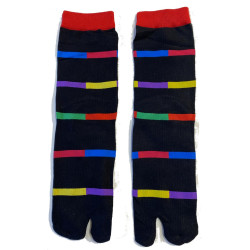 vente en gros de 4 Paires de Chaussettes Japonaises Rayures Courréges'