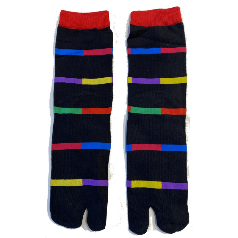 vente en gros de 4 Paires de Chaussettes Japonaises Rayures Courréges' vente en gros de 4 Paires de Chaussettes Japonaises Rayures Courréges'