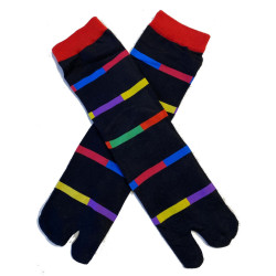 Grossiste pour 4 Paires de Chaussettes Japonaises Rayures Courréges'