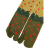 Gorossiste pour Chaussettes Japonaises coton vert chene et glands rouges