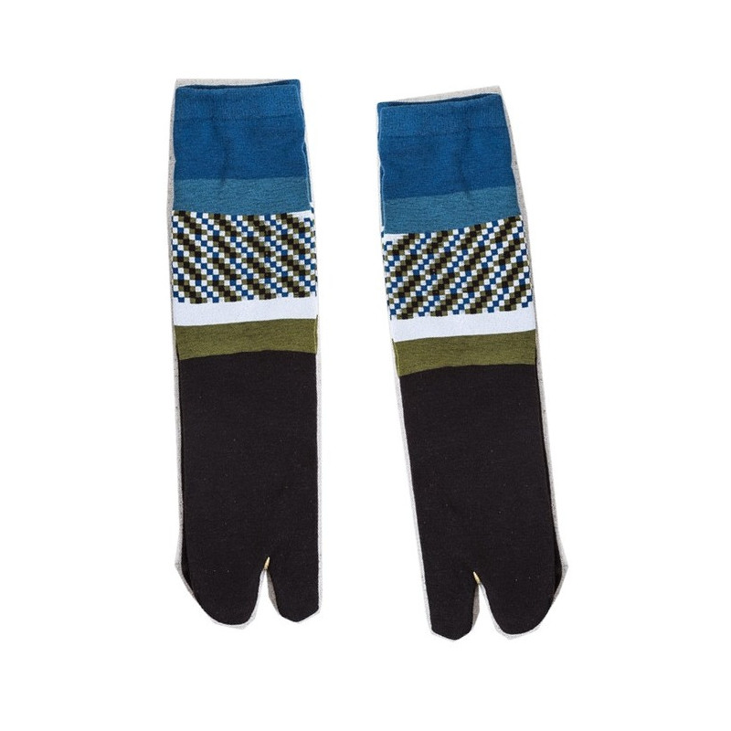 CHAUSSETTES TABIS EN COTON EFFET DE MOSAIQUE PETROLE PAIRE CHAUSSETTES TABIS EN COTON EFFET DE MOSAIQUE PETROLE PAIRE
