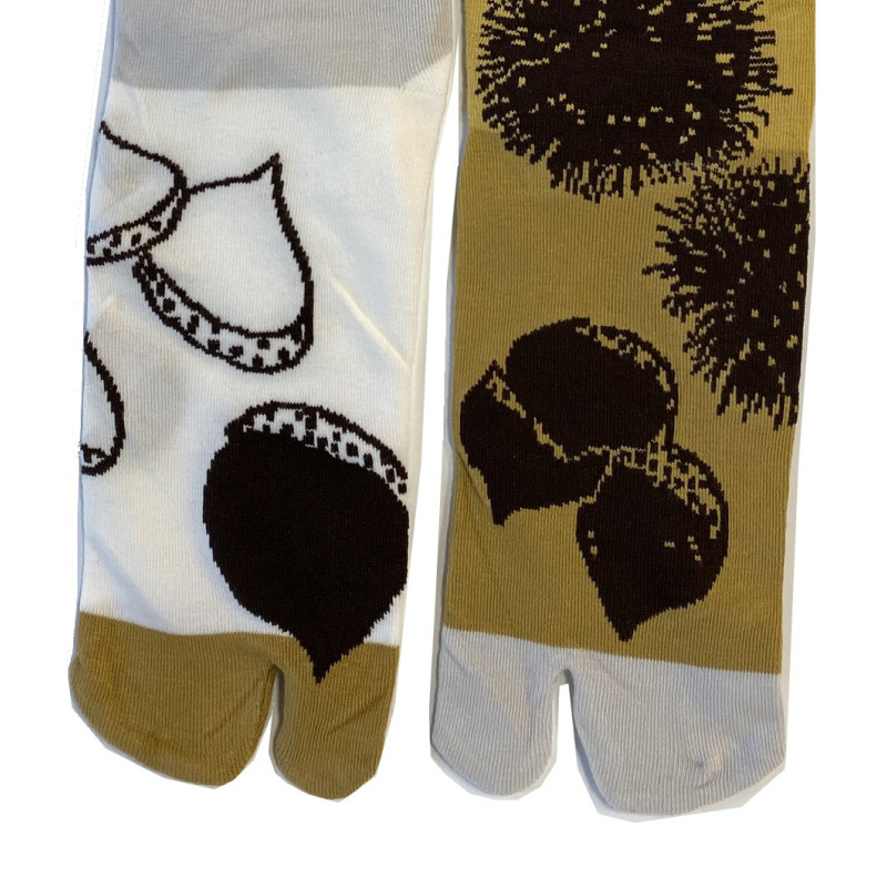 4 Paires de Chaussettes Tabis Coton glands et chataignes