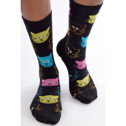Chaussettes-Les-petits-caprices-chats-mangas-psychédélique-face