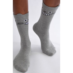 Chaussettes-Les-petits-caprices-ghibli-le-chat-catbus-de-Totoro-profil-e-Gris