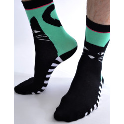 6 paires de Chaussettes Chat noir de manga Mixte