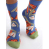 Chaussettes-les-petits-caprices-Bleu-roi-tulipes