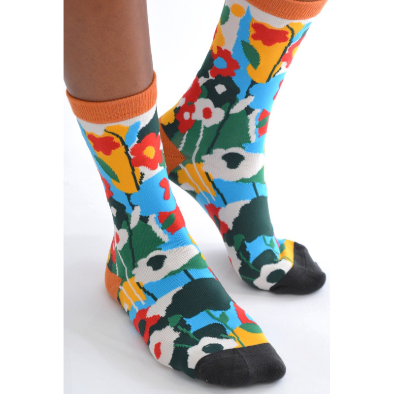 Chaussettes-les-petits-caprices-bouquet-fleuries-Psyché-profil Chaussettes-les-petits-caprices-bouquet-fleuries-Psyché-profil