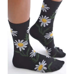 Chaussettes-les-petits-caprices-noires-Marguerites-profil