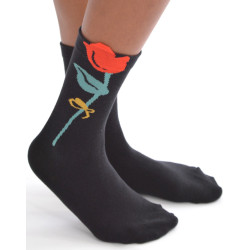 Chaussettes-les-petits-caprices-noires-tulipes-rouges