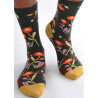 Chaussettes-les-petits-caprices-Vert-Oeillets-fleuris-face