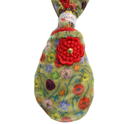CHAUSSONS-velours-imprimé-les-petits-caprices-PRETTY-pop-ORANGE détail
