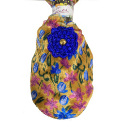 CHAUSSONS-velours-imprimé-les-petits-caprices-Violetta-dark-bleu-détail