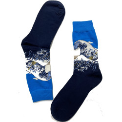 Vente-en-gros-6-paires-Chausettes LEs Petits Caprices  artiste illlustre vague d'hokusa vrai