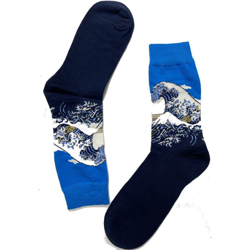 Vente-en-gros-6-paires-Chausettes LEs Petits Caprices artiste illlustre vague d'hokusa vrai Vente-en-gros-6-paires-Chausettes LEs Petits Caprices artiste illlustre vague d'hokusa vrai