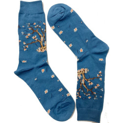 Vente-en-gros-6-paires-Chaussettes LEs Petits Caprices COTON artiste illustre cerisier impressionniste V Gogh