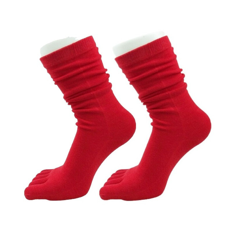 4-paires-de-Chaussettes-5-Doigts-rouges-Coton 4-paires-de-Chaussettes-5-Doigts-rouges-Coton