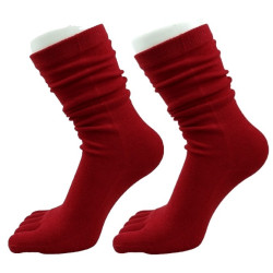 4-paires-de-Chaussettes-5-Doigts-rouges-italien-Coton