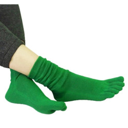 4-paires-de-Chaussettes-5-Doigts-vert-vif
