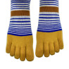 4 paire de Chaussettes 5 Doigts Coton rayures moutarde-avant