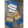 4 paire de Chaussettes 5 Doigts Coton rayures cobalt