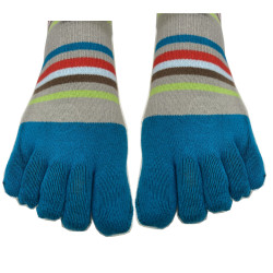 chaussettes-5-doigts-multi-rayures-gris-turquoise-coton-les-petits-caprices